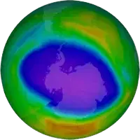 Visualization of the ozone hole over the South Pole